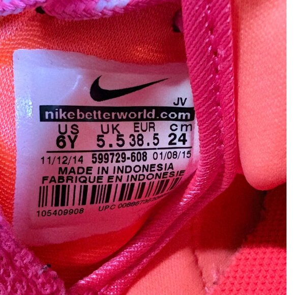 Nike Roshe One Lava Glow Sneakers Women 7.5 Youth 6Y Pink Orange - Picture 3 of 8